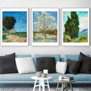 Vincent Van Gogh Set Of 3 - Gallery Wall Set, Van Gogh Poster, Van Gogh Exhibition Art, Museum Prints, Exhibition Print, Landscape Print,