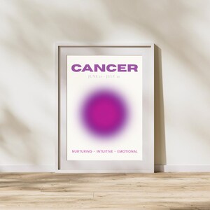 Poster del segno zodiacale del Cancro - Arte murale minimalista con oroscopo - Poster ispirato all'astrologia per un arredamento moderno