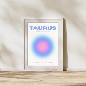 Poster del segno zodiacale del Toro - Arte murale minimalista con oroscopo - Poster ispirato all'astrologia per un arredamento moderno