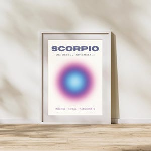 Poster del segno zodiacale dello Scorpione - Arte murale minimalista con oroscopo - Poster ispirato all'astrologia per un arredamento moderno