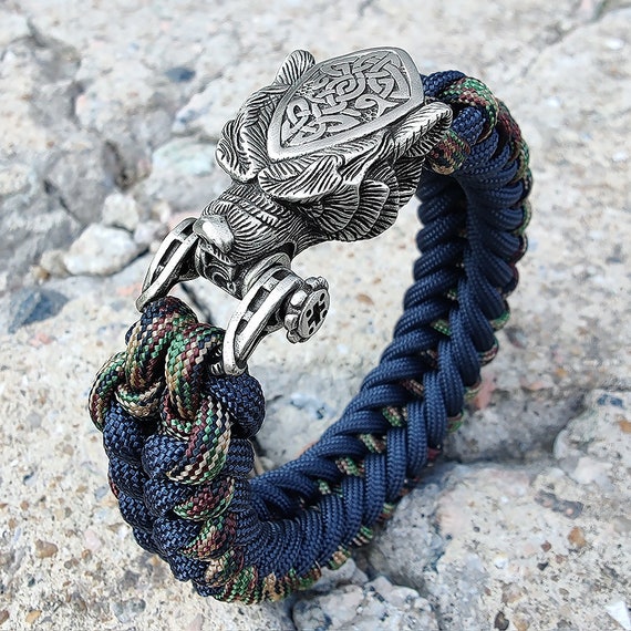 Bracciale Vikings Bear Paracord, Bracciale Paracord Uomo, Regalo