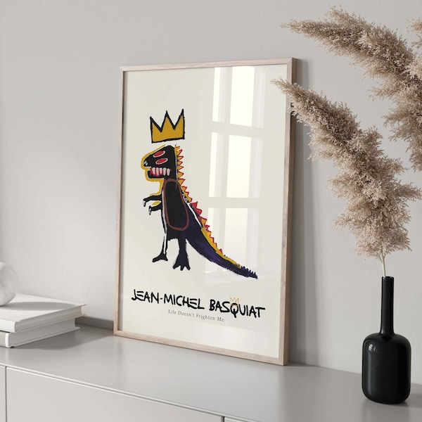 Basquiat Dino Print, Basquiat Dinosaur, Exhibition Poster, Jean Michel Basquiat, Famous Art Print, Basquiat Poster, Digital Download