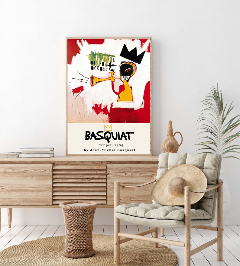 Basquiat Trumpet Exhibition Poster Basquiat Print Jean Michel Etsy