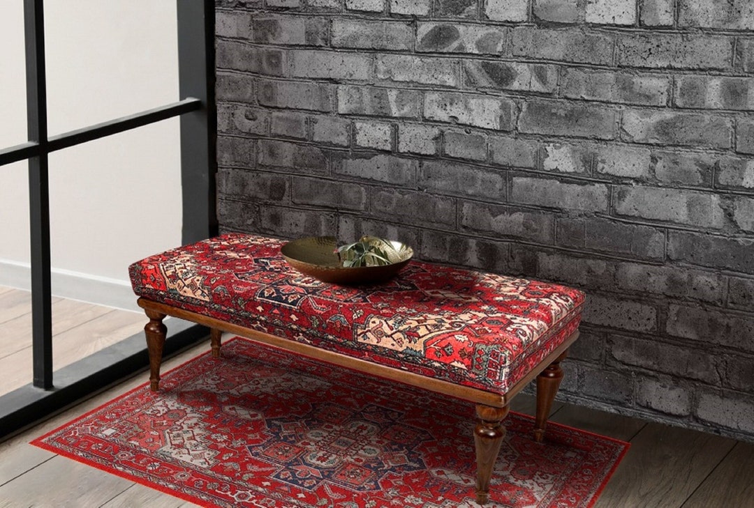 Handmade Turkish Bench Mid Century Medallion Bedroom Ottoman - Etsy