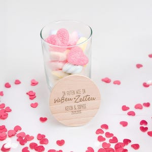 diamandi - Personalisierbares Vorratsglas mit Gravur – 880 ml Glas mit Holzdeckel – Geschenkidee Küche, Hochzeit - Süße Zeiten