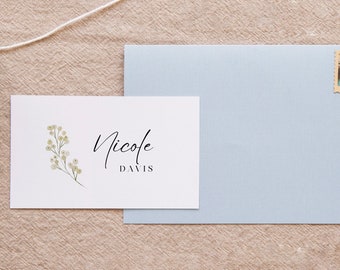 Tarjetas de lugar para bodas con flores silvestres: Tarjetas de nombre imprimibles (archivo PDF)