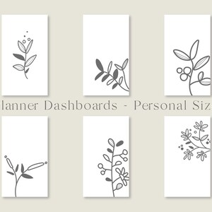 Zestaw 6 Planner Dashboards | Wkładki Planner | Minimalistyczne Dashboards