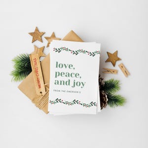 Tarjeta AMOR, PAZ y ALEGRÍA / Tarjetas para Navidad 2024