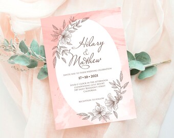 Diseño de invitación de boda moderna