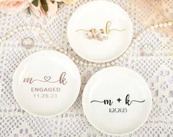 Personalized Wedding Ring Holder for Bride, Custom Ring Dish for Future Mrs, Bride Jewelry Tray, Engagement Party Favors, Bridal Shower Gift