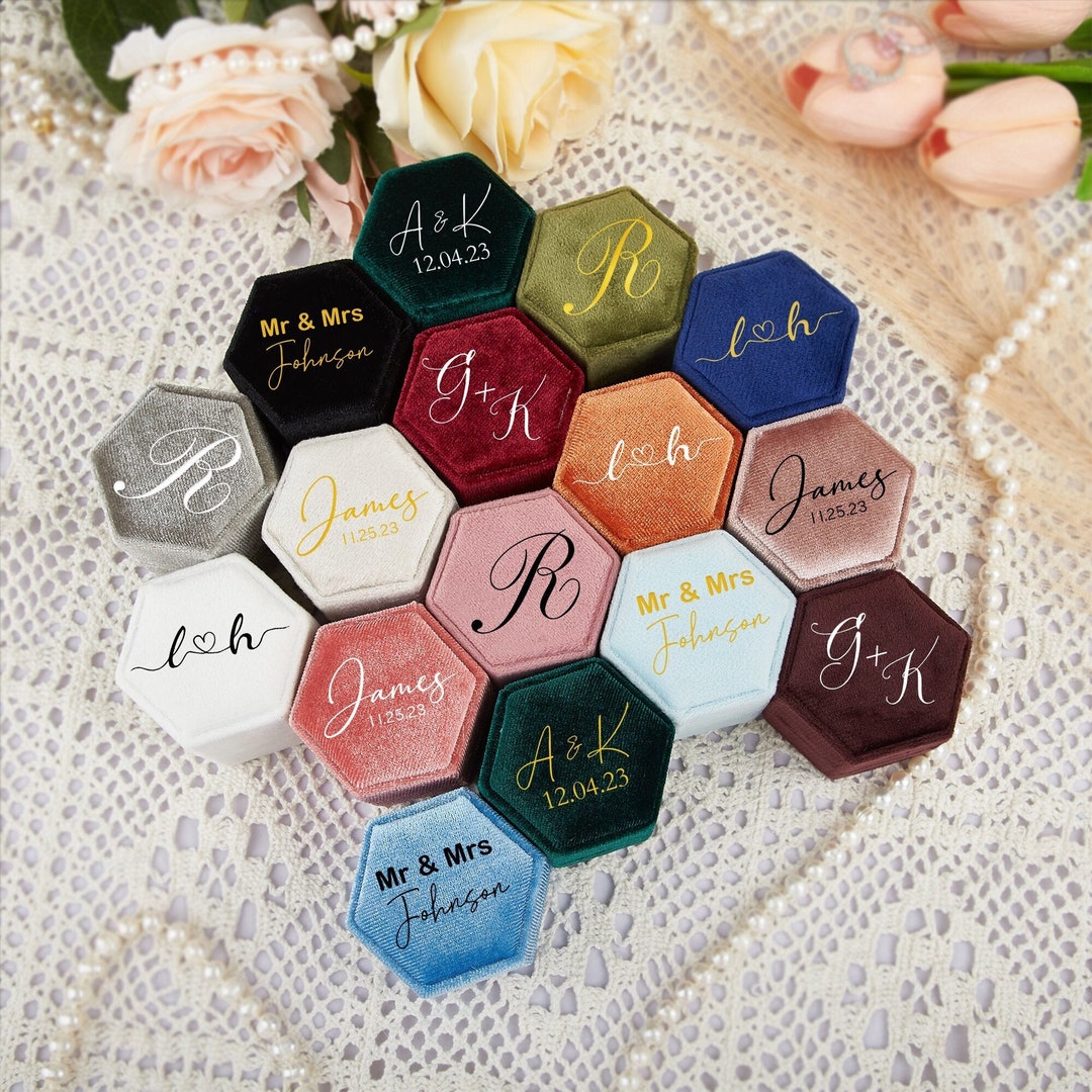Ring Box Custom Velvet Ring Box,wedding Ring Box for Ceremony,engagement Ring ...