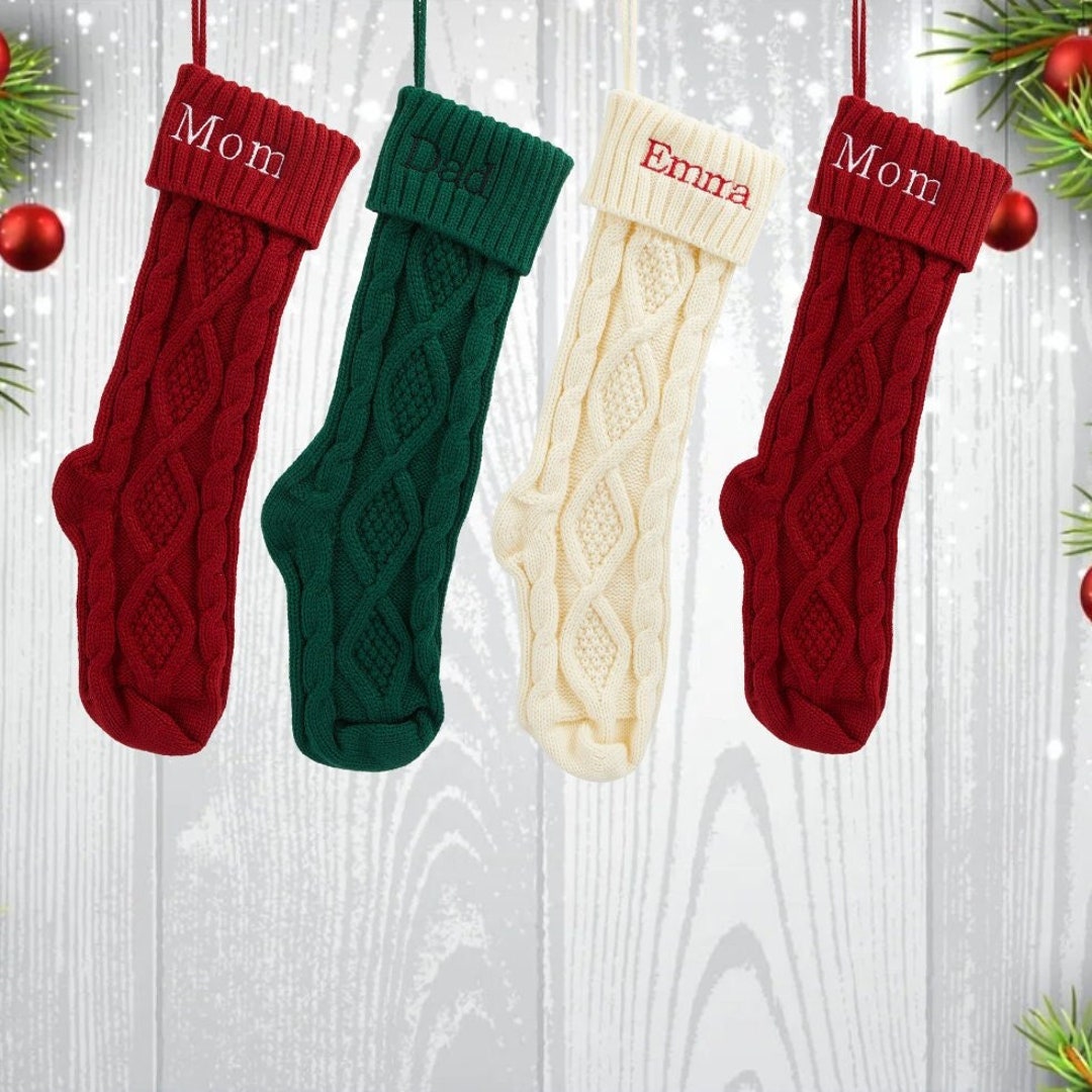 Personalized Family Christmas Stockings Embroidered Christmas Etsy