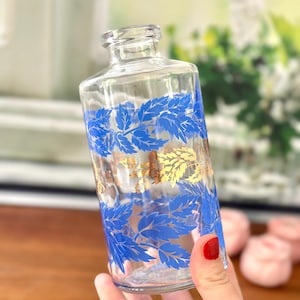 Antique blue and gold bottle/flask