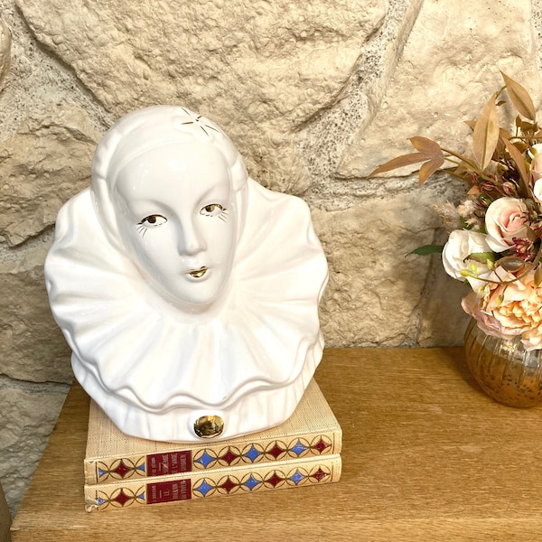 Buste de Pierrot en céramique