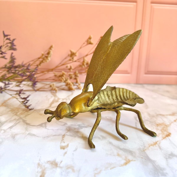 Cendrier mouche, en laiton. Déco vintage idéale