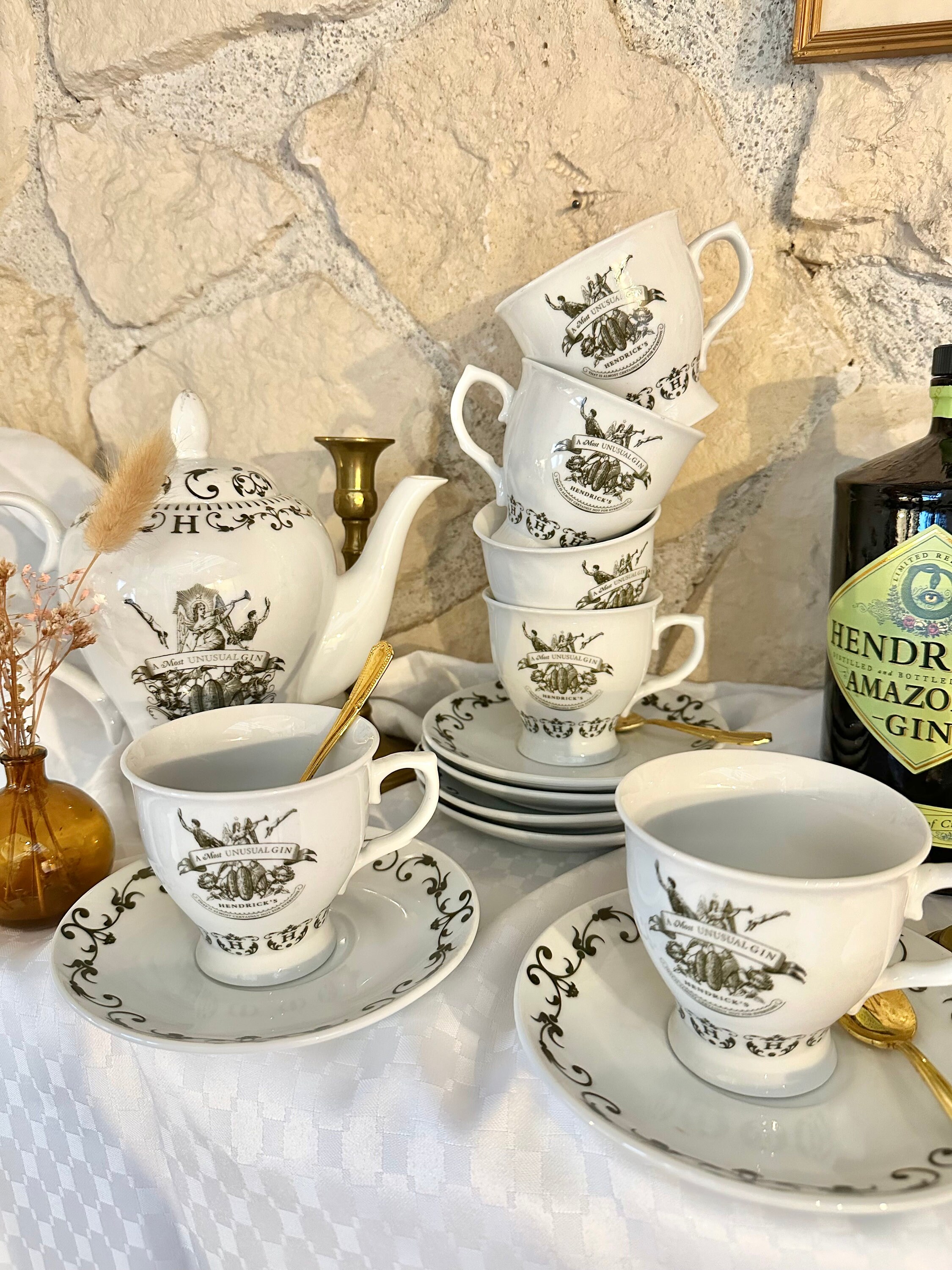 Hendricks gin top teapot set
