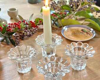 Set of glass candle holders, in bulk or individually
