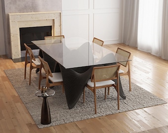 Parametric Dining Table DIY Woodworking Plans | Wavy CNC Cut Files (PDF)
