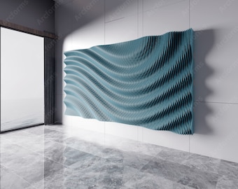 Decoración de pared ondulada paramétrica V5 / Archivos de corte CNC (Descarga digital)