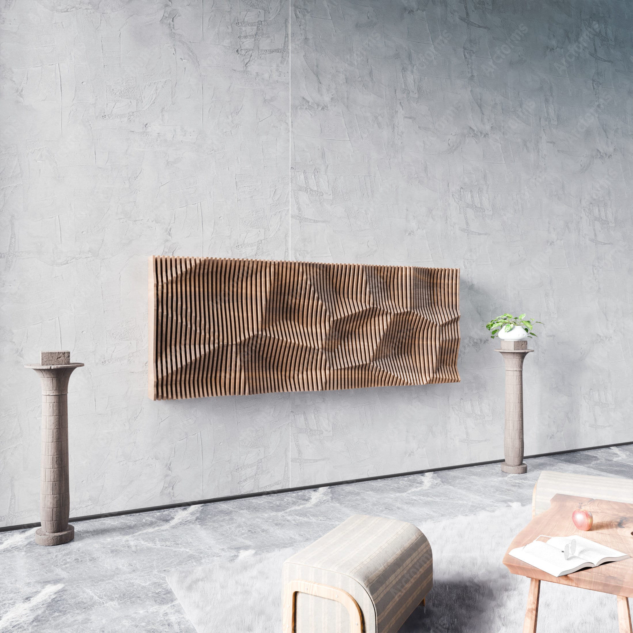 Wavy Wooden Wall Decor CNC Files | Parametric Design (digital Download ...