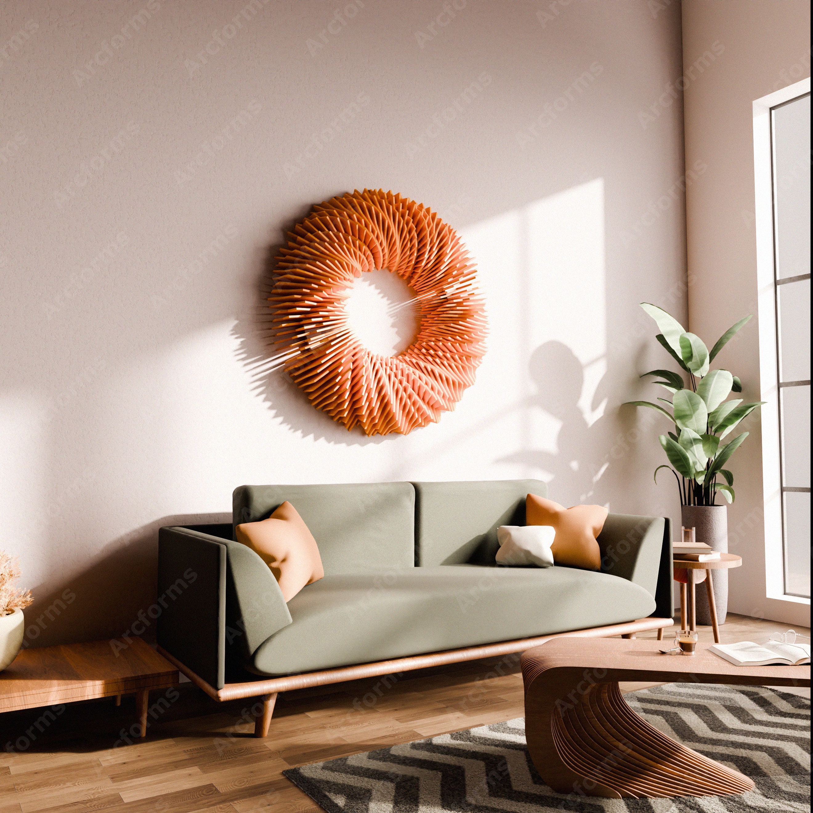 Blossom Parametric Wall Decor Cut Files CNC and Laser Art Decor Radial ...