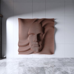 Human Face Wall Art Cut Ready Decor Wavy Wooden Wall Decor svg dxf eps / CNC files for cutting |#15|