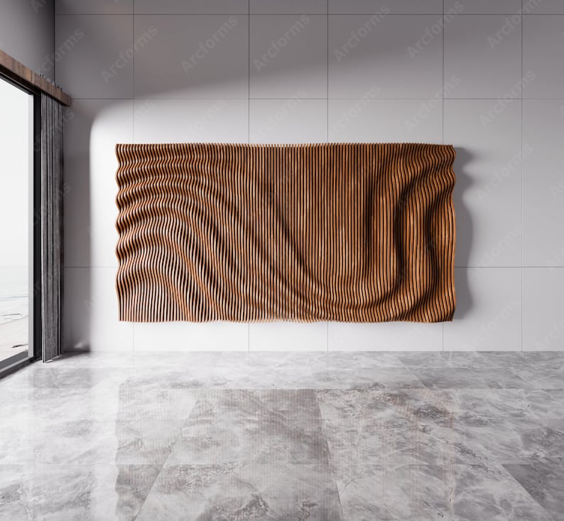 Parametric Wall Art Decor V1 | Wavy Wooden CNC Cutting Files (digital ...