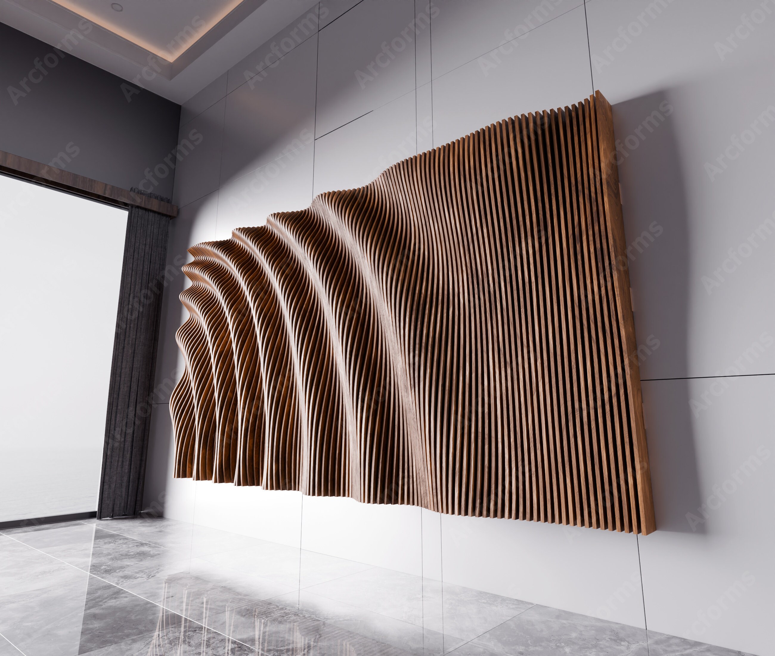 Wavy Wooden Wall Decor | Parametric CNC Files (svg, Dxf, Eps, Png) - Etsy