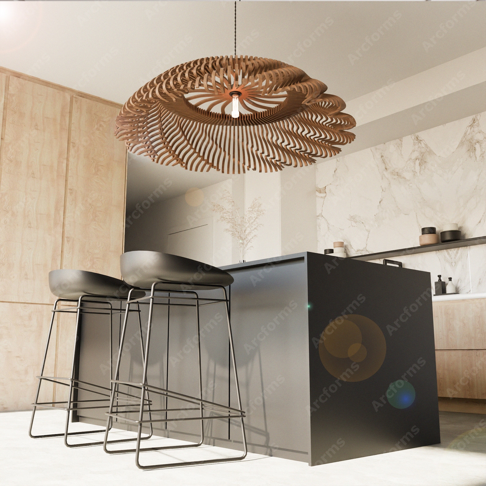 Pendant Light Cut Files Laser Cutter CNC Routers Art Decor Radial ...