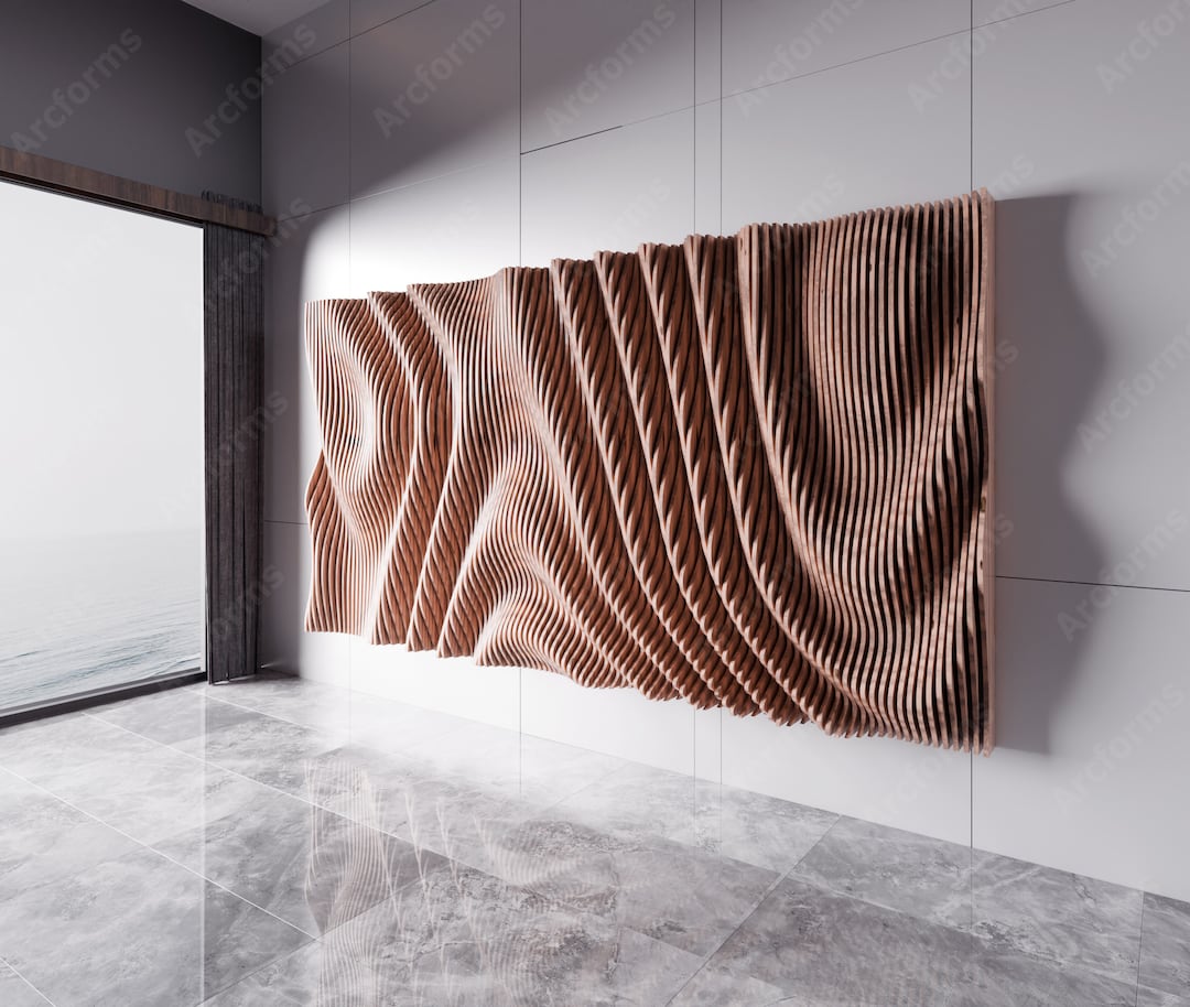 Parametric Wavy Wood Wall Decor | CNC Cut Files (digital Download) - Etsy
