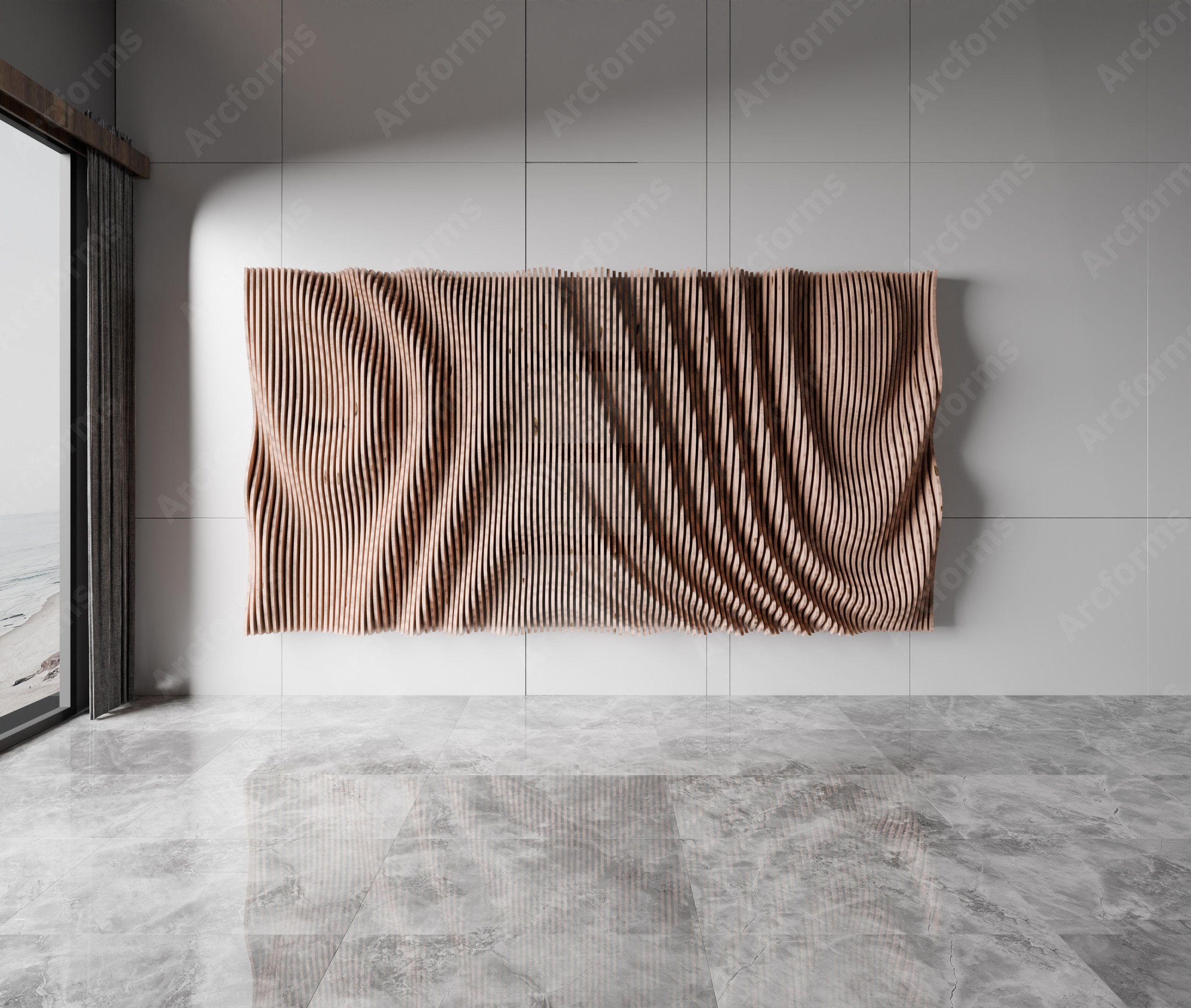 Parametric Wavy Wood Wall Decor | CNC Cut Files (digital Download) - Etsy