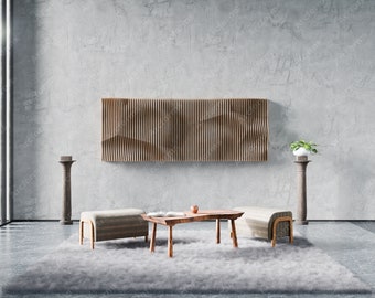 Decoración de pared de madera ondulada / Archivos CNC de diseño paramétrico (descarga digital)