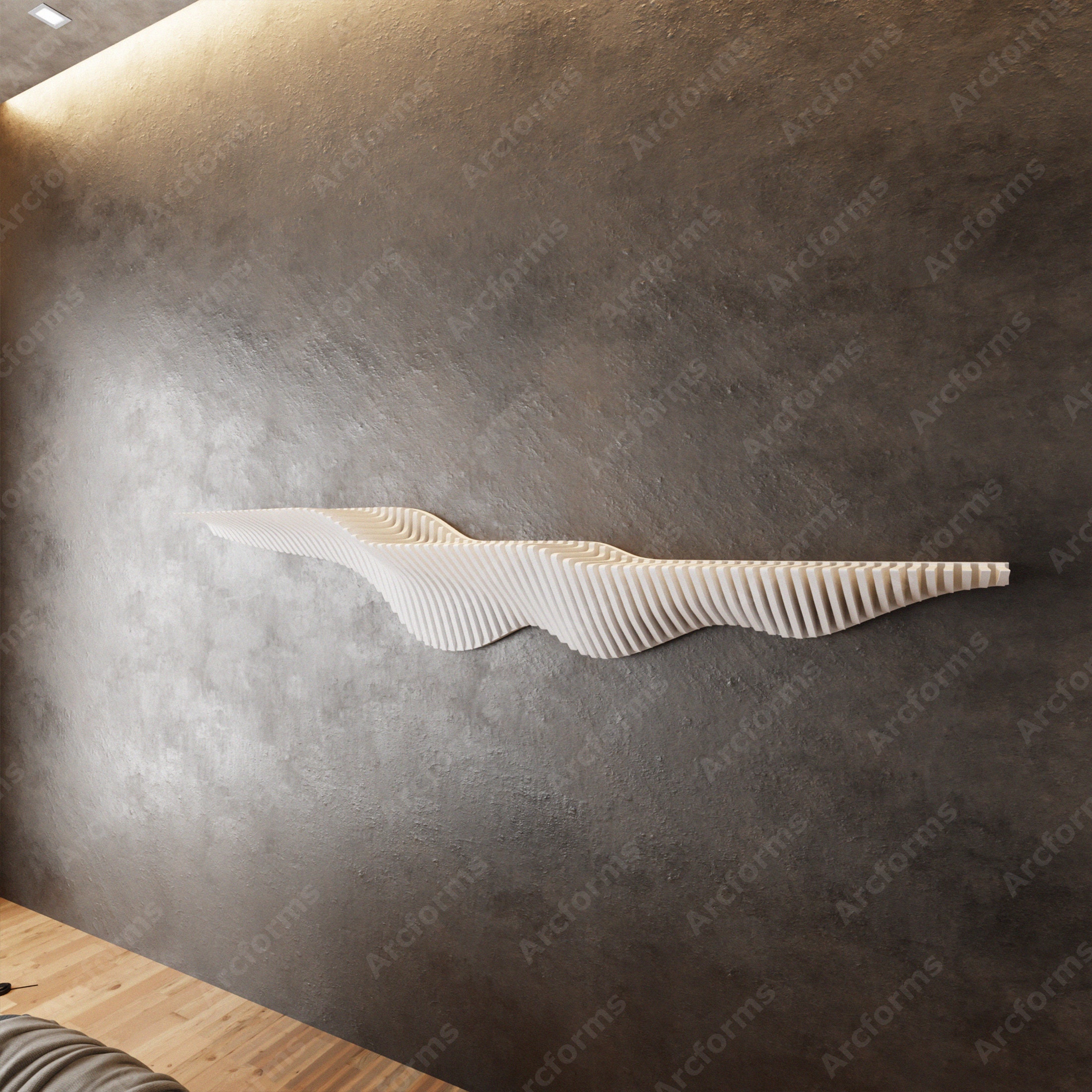 Parametric Wavy Wooden Wall Decor Shelf Design CNC Cut Files 73 Etsy
