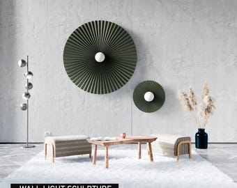 Escultura de aplique de pared radial, archivos STL para CNC, decoración artística paramétrica (descarga digital)