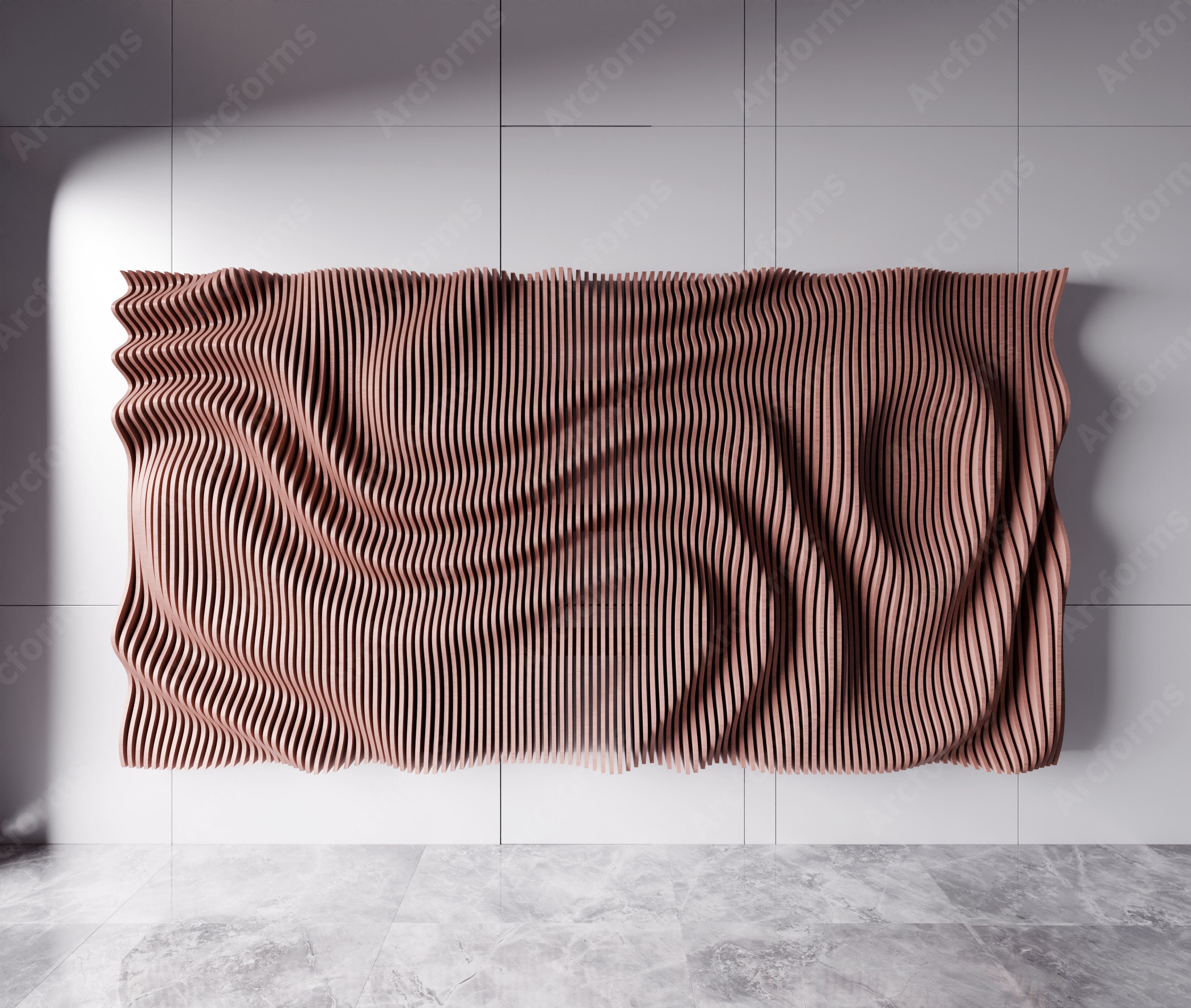 Parametric Wall Art Decor V8 Cut Ready Wavy Wooden Wall Decor Svg Dxf ...