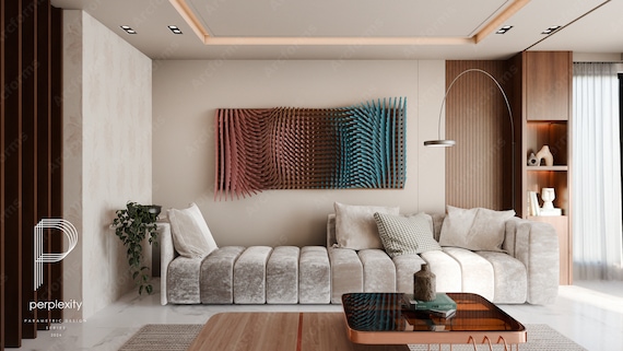 Parametric Wall Decor Files | CNC Laser Cut Wave Art (svg, dxf, eps)