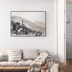 La Sassella - original watercolor - artwork, art, painting