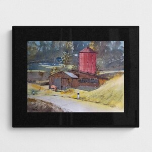 Swiss farm - acquerello originale - artwork, arte, pittura, Italy