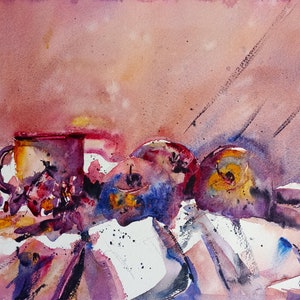 Natura morta  - Original watercolor painting / Acquerello originale