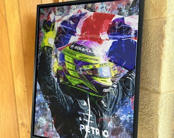 "Lewis Milestone ""Silverstone"" (2024) F1 limitierte Edition Leinwand / Druck / Kunstwerk."