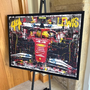 Lewis Hamilton Ferrari '2025' F1 edição limitada tela / impressão / arte