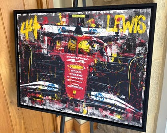 "Lewis Roadster ""2025"" F1 in limitierter Auflage Leinwand / Druck / Kunstwerk."