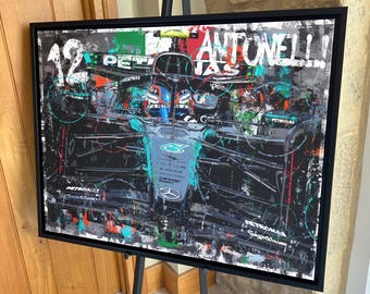 Kimi Antonelli Mercedes '2025' F1 limited edition canvas / print / artwork
