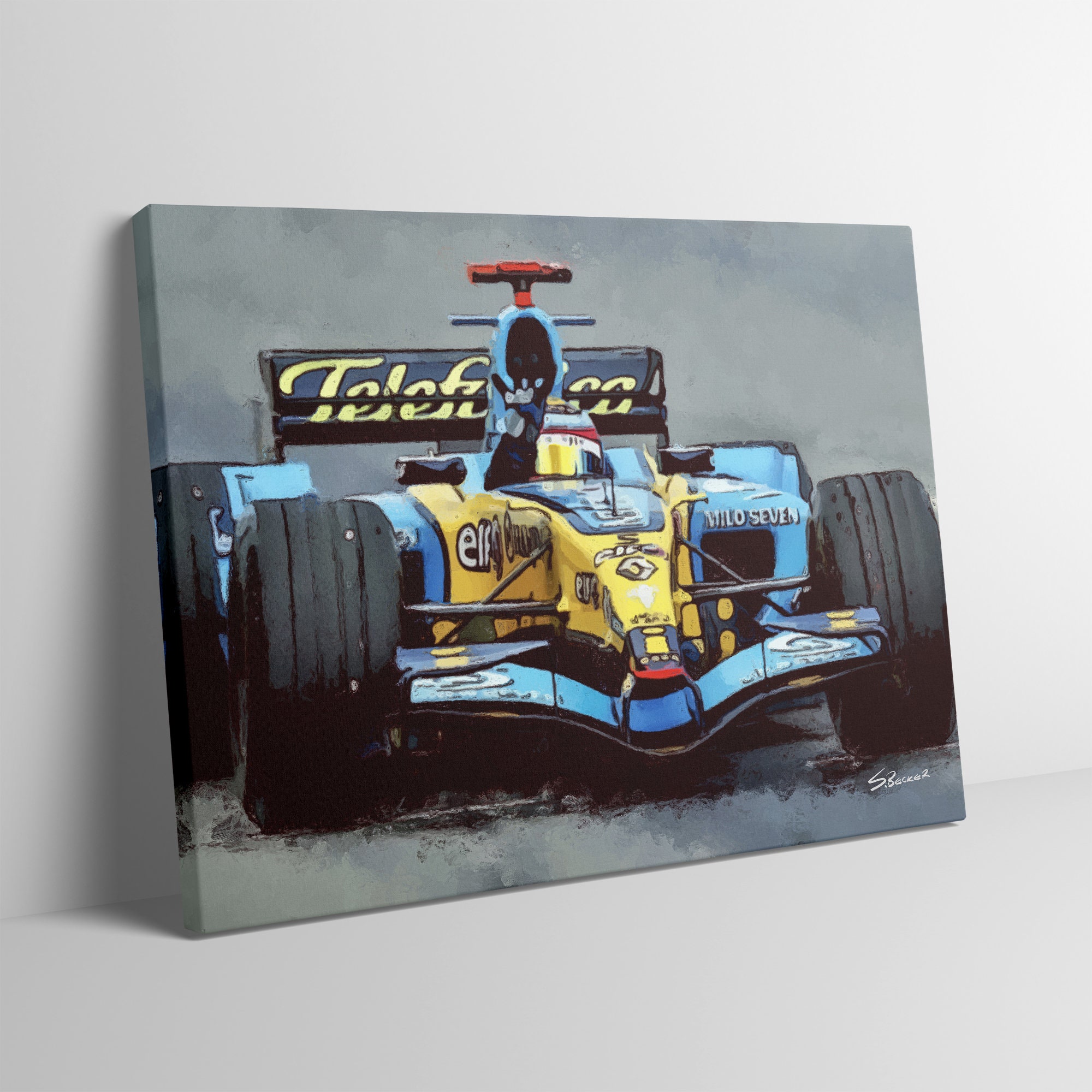 Fernando Alonso 2005 Renault F1 limitierte Auflage Leinwand / Druck / Kunstwerk