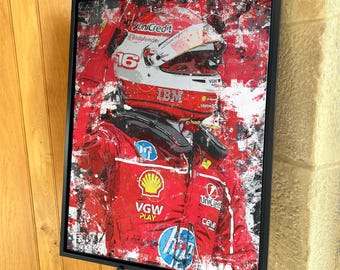Charles Leclerc Ferrari '2025' Splat F1 limited edition canvas / print / artwork