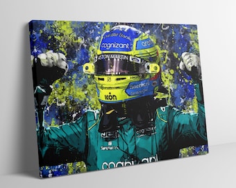 Fernando Alonso 2023 Aston Martin F1 limited edition canvas / print / artwork