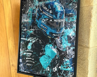 George Russell Mercedes '2025' Splat F1 limited edition canvas / print / artwork