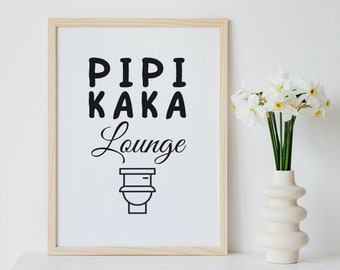 Pee Kaka Lounge | Toilet Bathroom Print | Digital Art Download | Restroom Decoration Poster | Instant Download