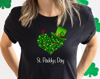 St Patrick's Day Leprechaun Hat Shirt - Woman’s Saint Paddy’s Day Tee Shirt - Four Leaf Clover Shirt - St Patty’s Gift Shirt - Irish T Shirt