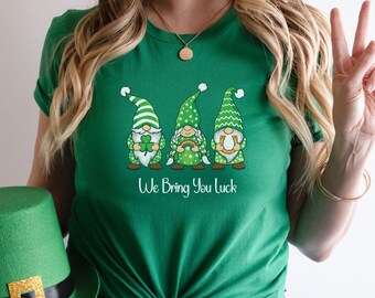 St Patricks Day Gnomes Shirt - Bring Luck Shirt - Gnome Shirt - St Pattys Gift Shirt- Happy St Paddys Day Tee Shirt- Irish T Shirt